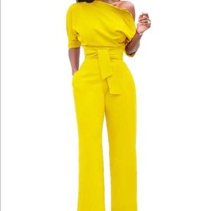 Super cute off shoulder jumpsuit